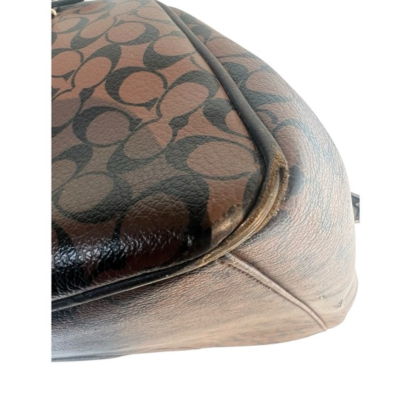 Coach Chelsea Heritage Brown & Black Coated Leather Satchel F15132 +WALLET *READ - Picture 6 of 16